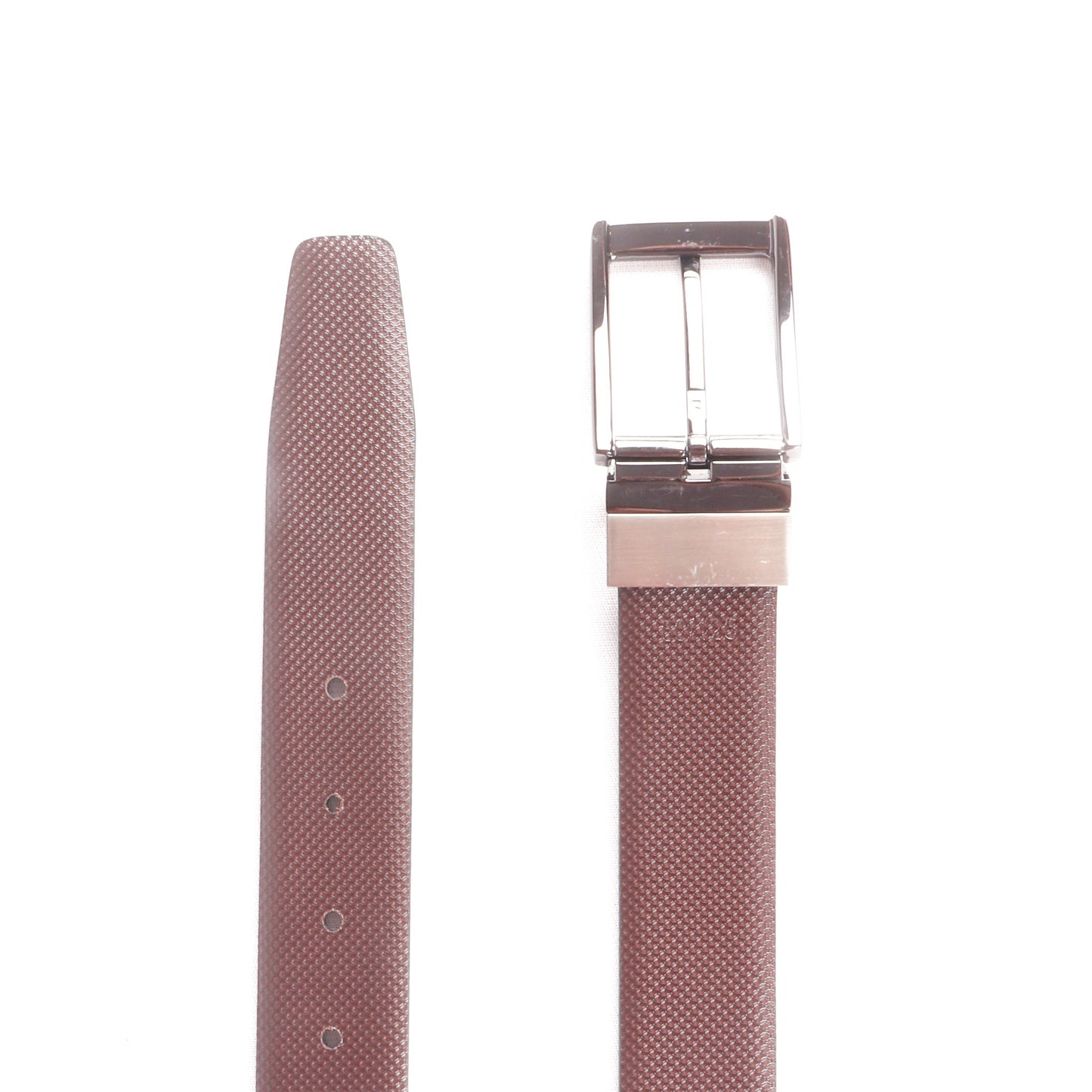 Men Black & Brown Reversible Textured Formal Belt - Chiti