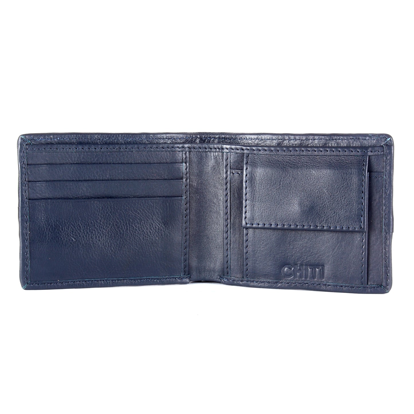 Blue Woven RFID Protected Leather Wallet - Chiti
