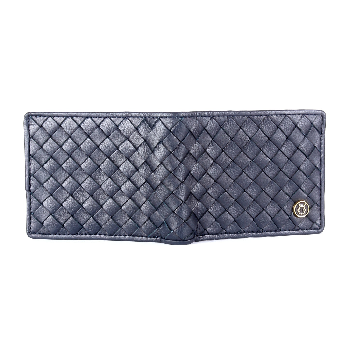 Blue Woven RFID Protected Leather Wallet - Chiti