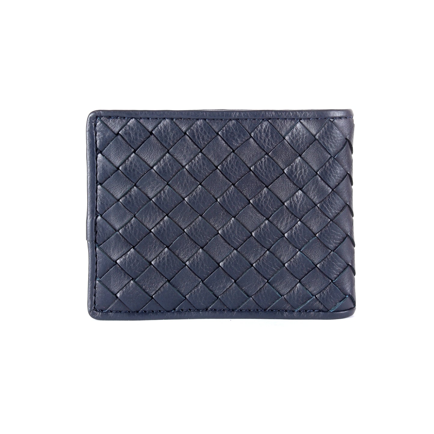 Blue Woven RFID Protected Leather Wallet - Chiti