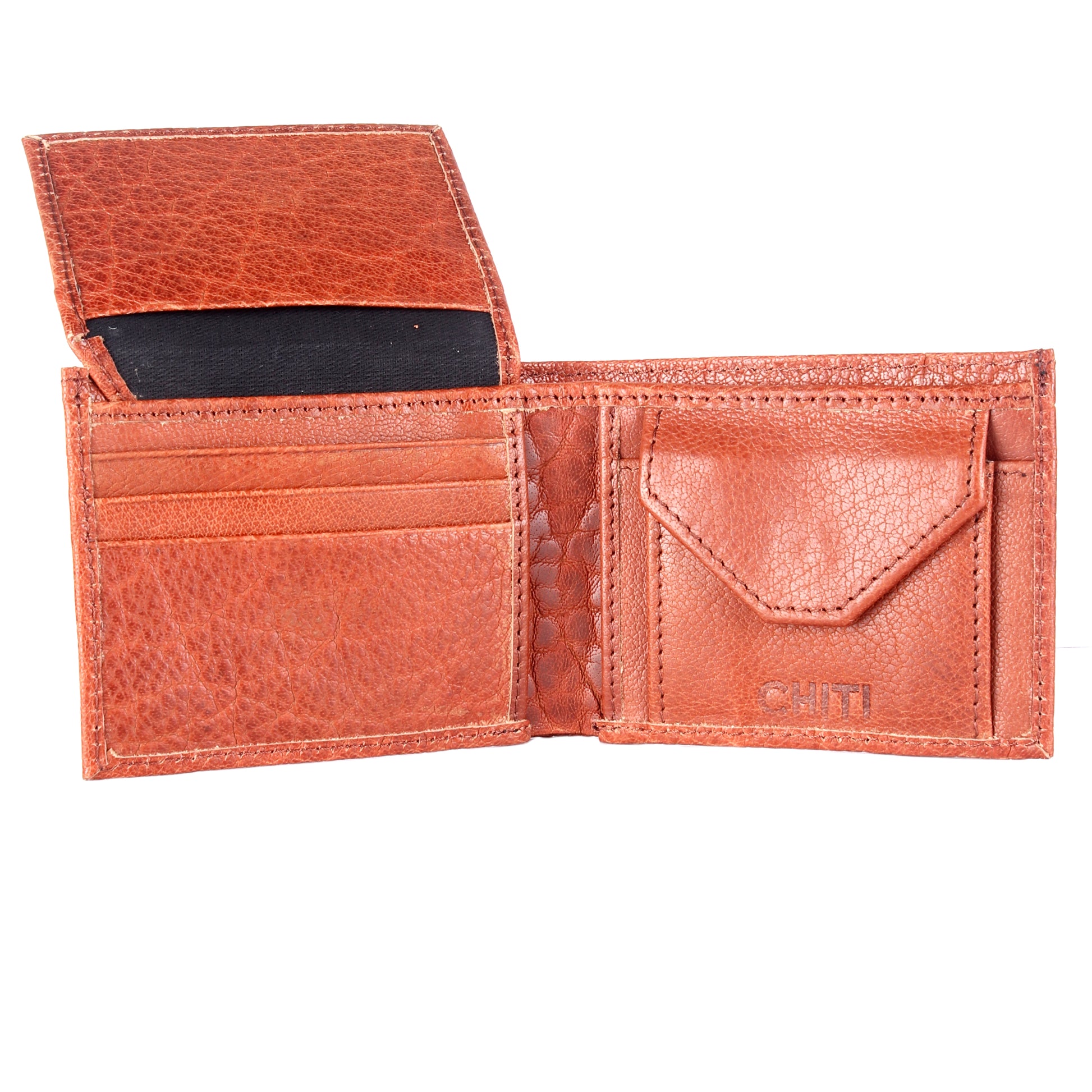 Elephant Pattern RFID Protected Leather Wallet - Chiti