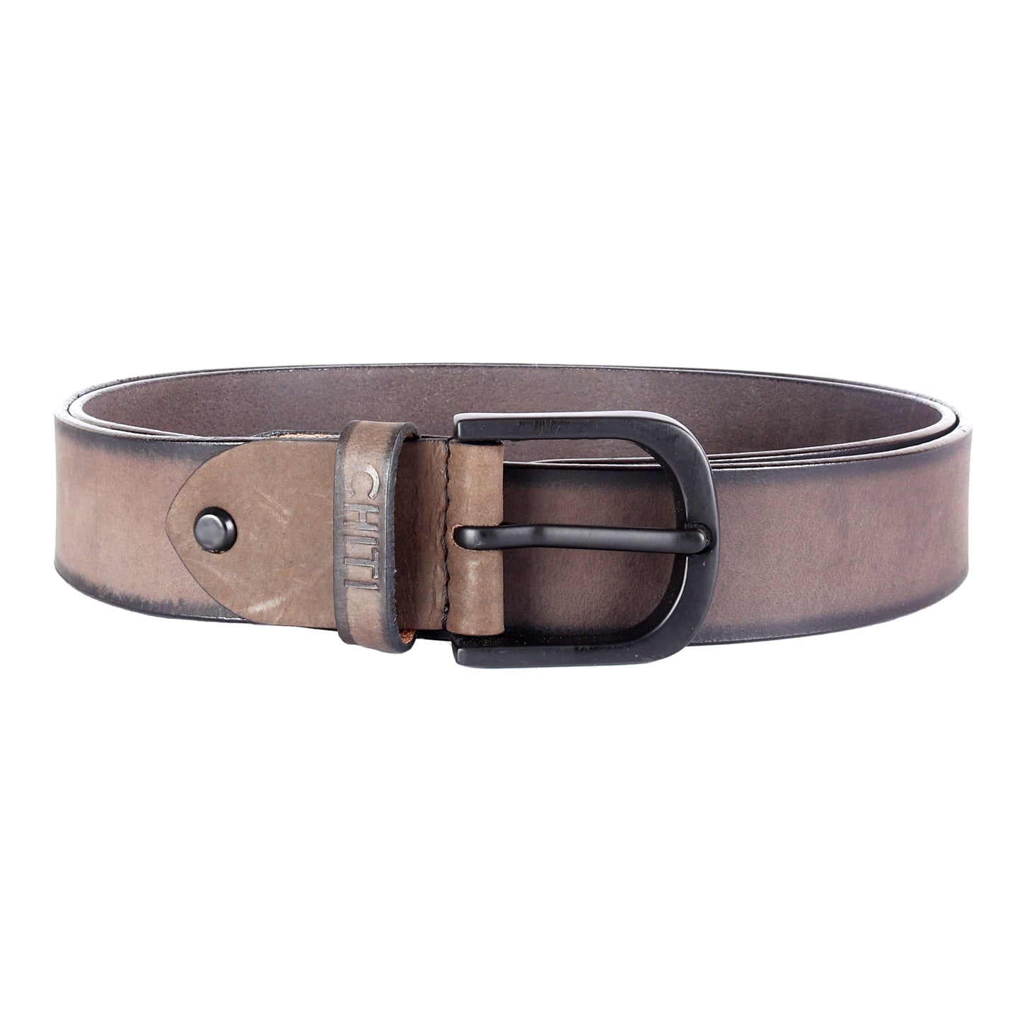 Charcoal Elegance Leather Belt - Chiti