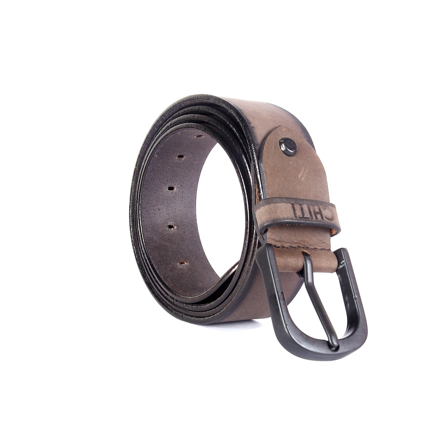 Charcoal Elegance Leather Belt - Chiti