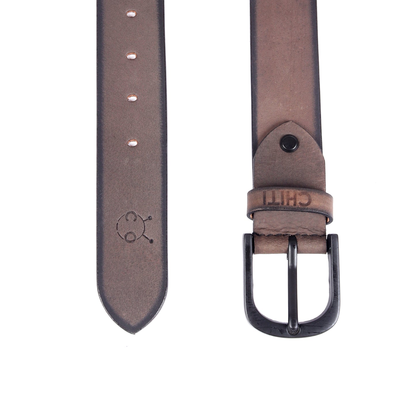 Charcoal Elegance Leather Belt - Chiti