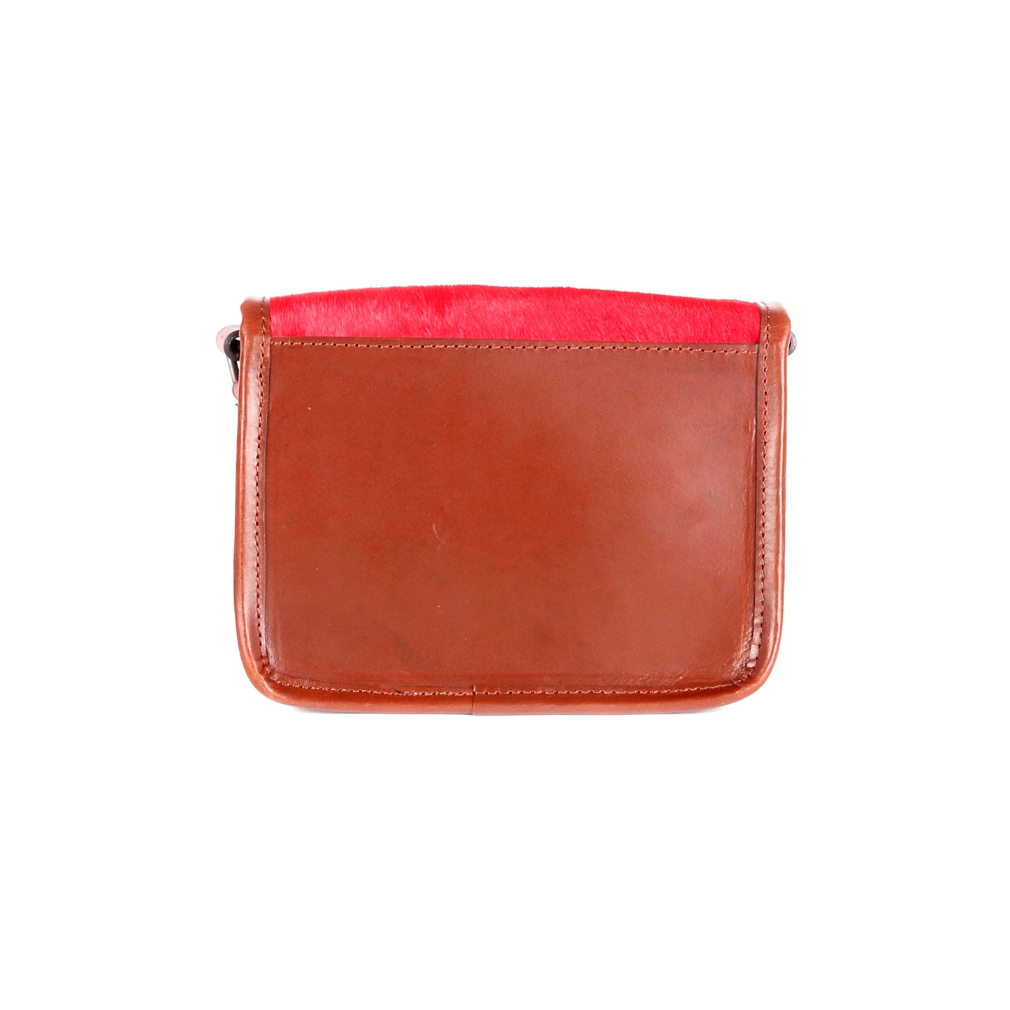 Martian Red Hair-On Leather Satchel - Chiti