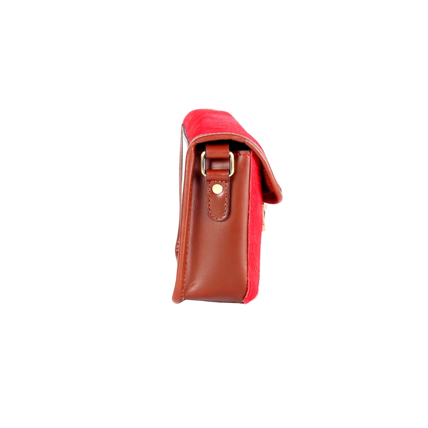 Martian Red Hair-On Leather Satchel - Chiti