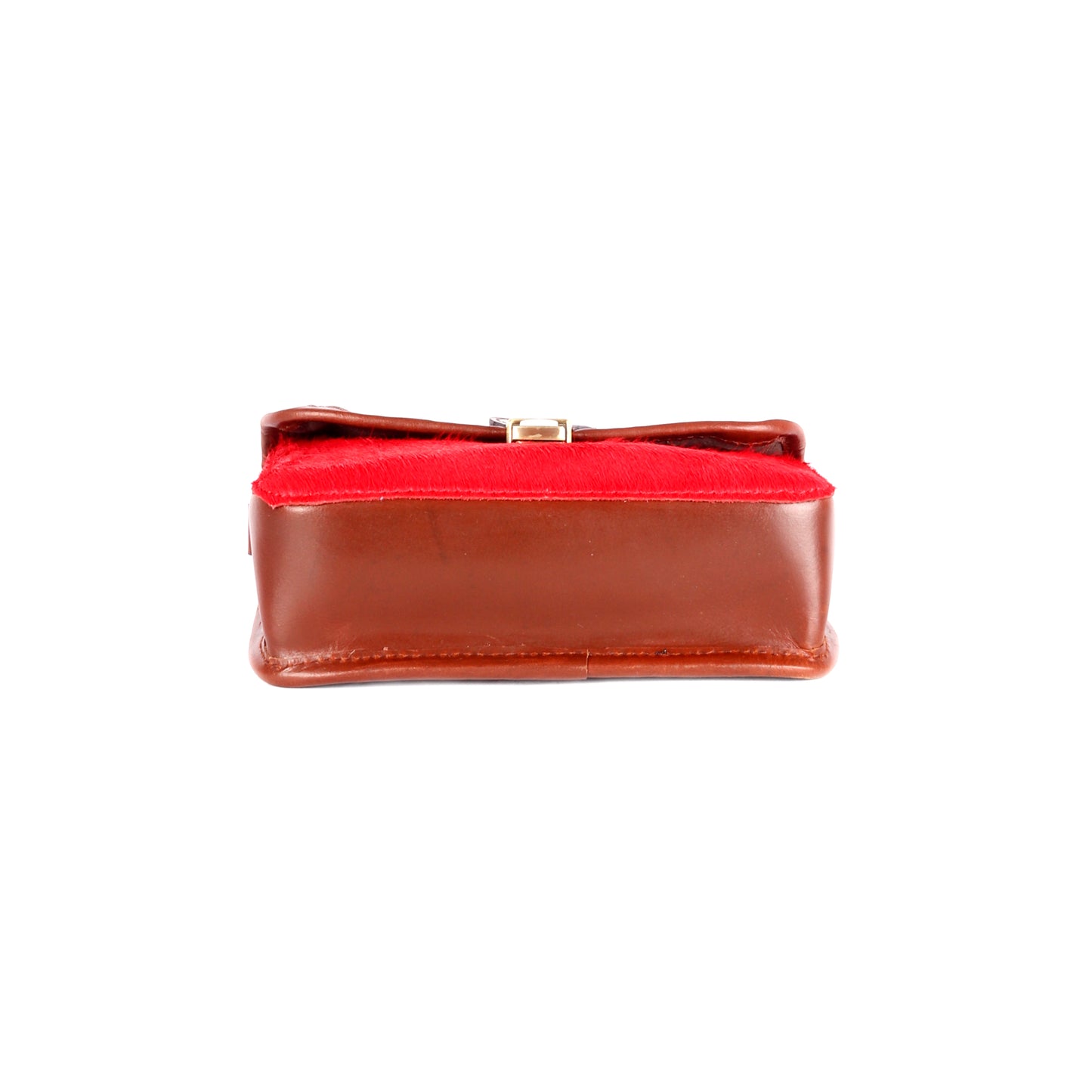 Martian Red Hair-On Leather Satchel - Chiti