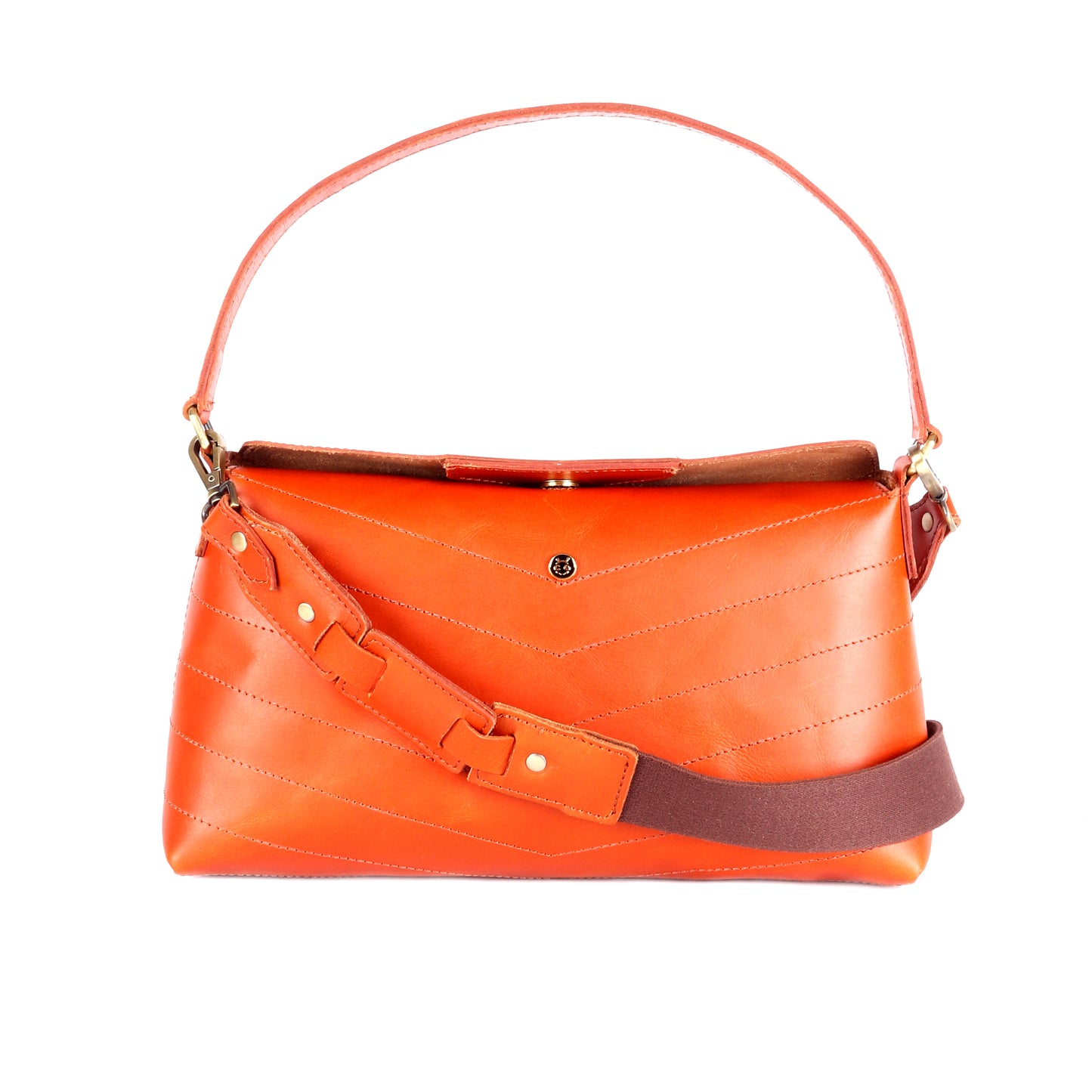 Callisto Tan Brown Leather Satchel - Chiti