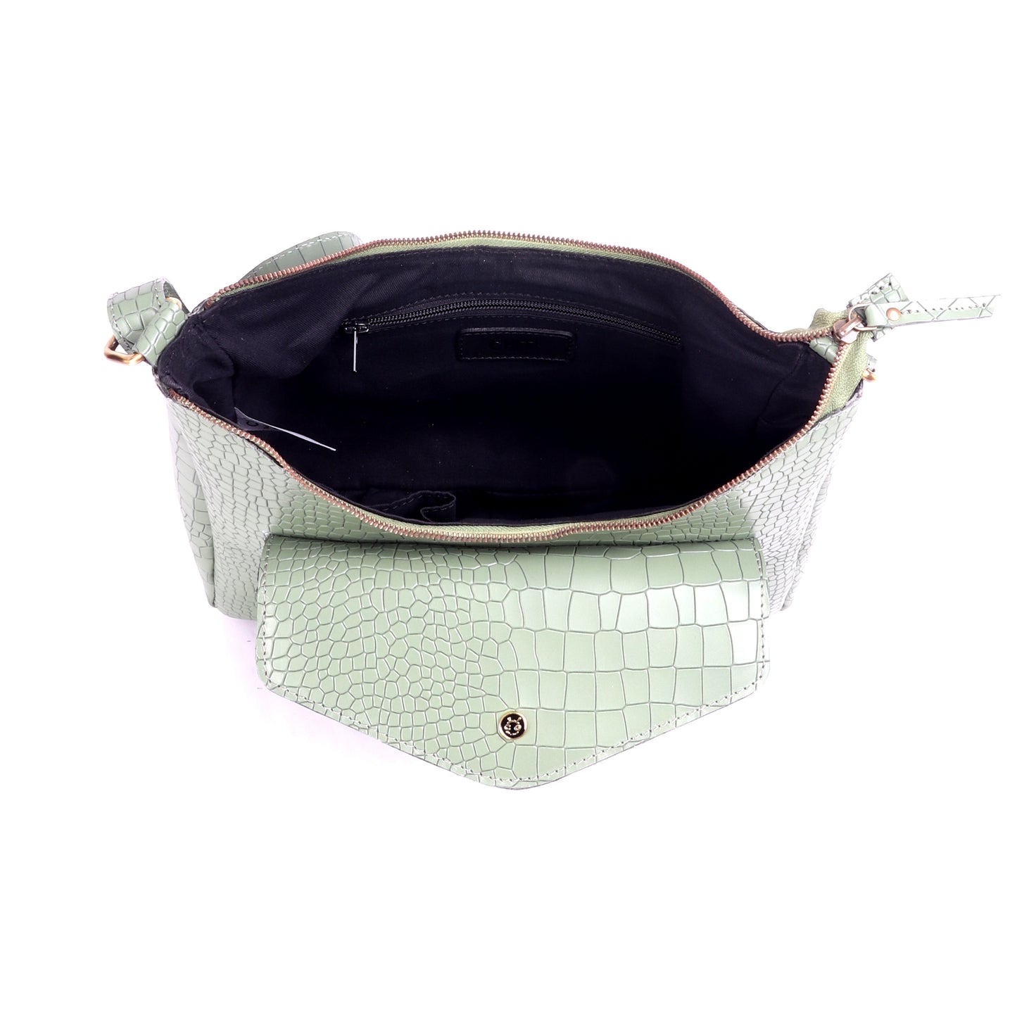 Ganymede Croco Green Leather Handbag - Chiti