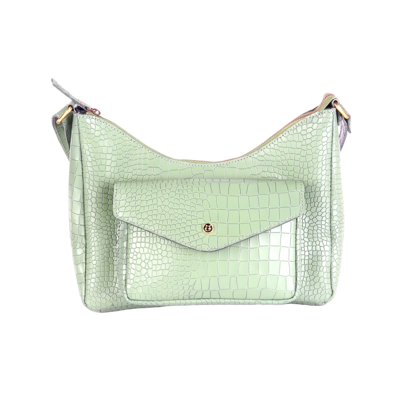 Ganymede Croco Green Leather Handbag - Chiti