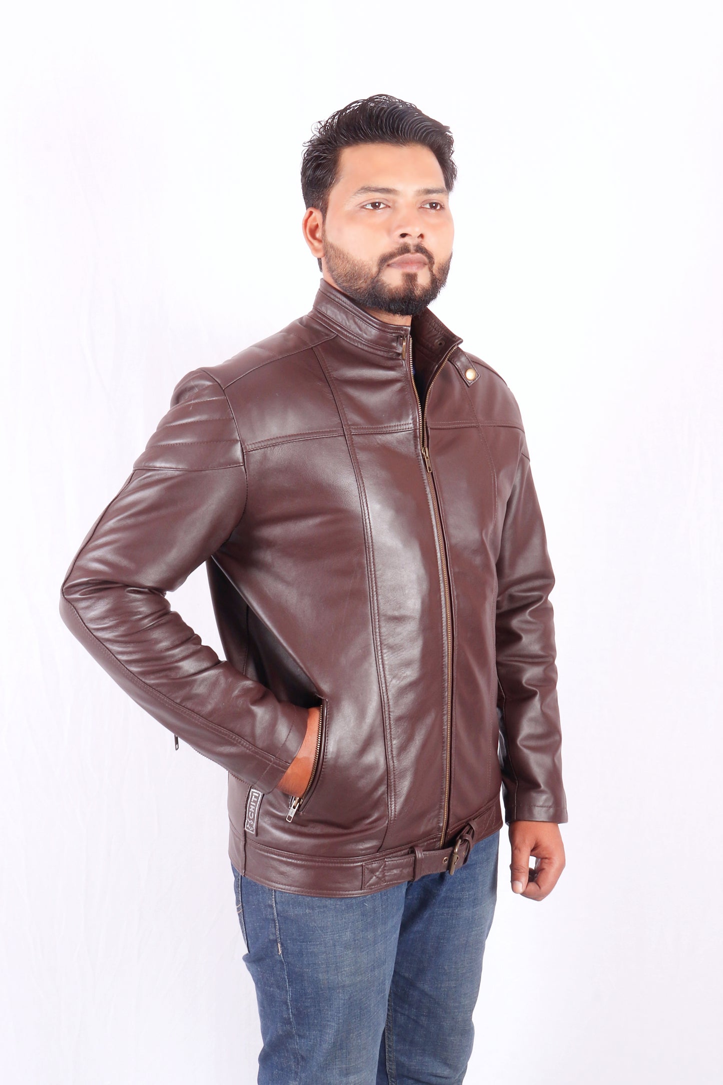 Urban Wrap Brown Leather jacket - Chiti