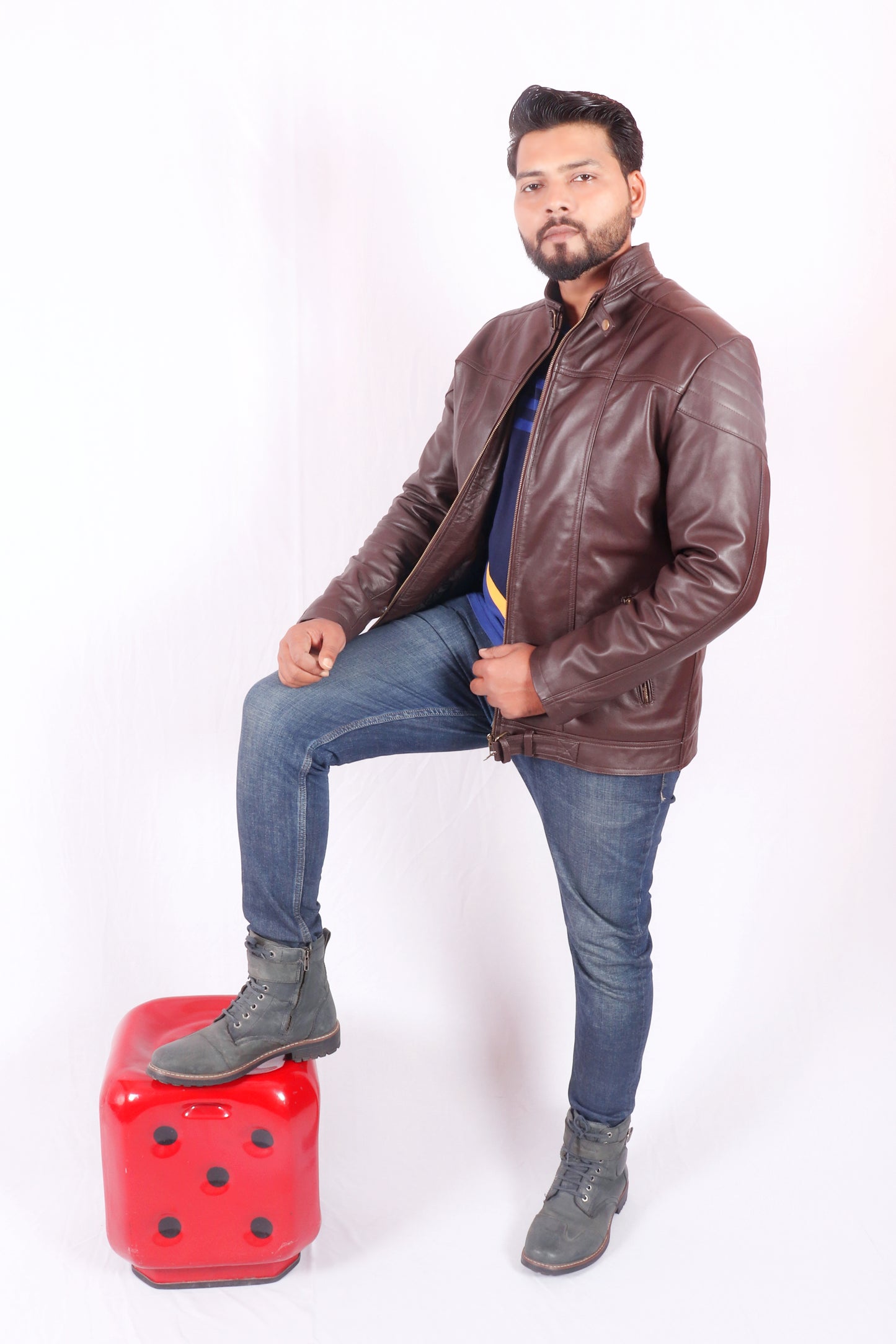 Urban Wrap Brown Leather jacket - Chiti