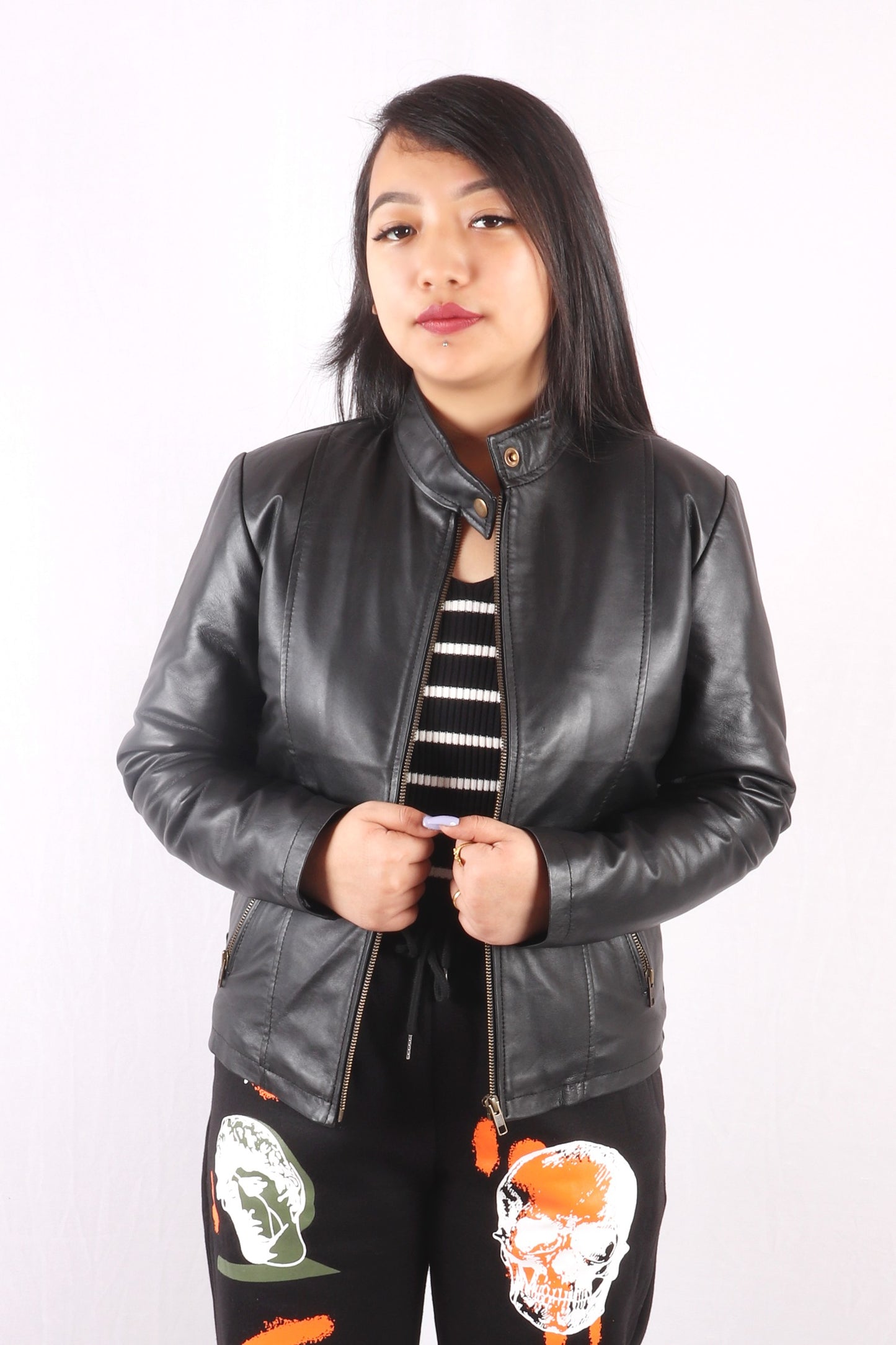 Ember Enigma Black Leather Jacket - Chiti