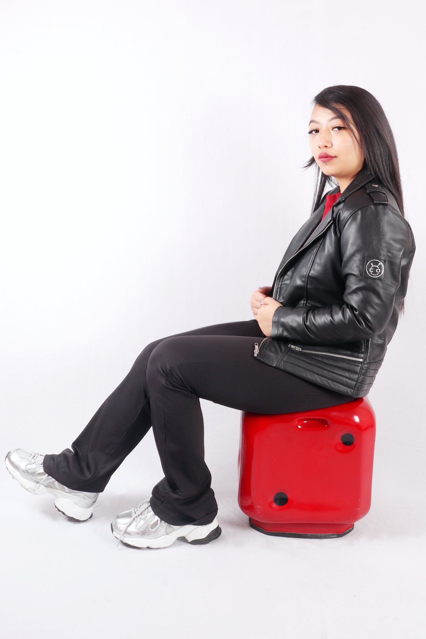 Midnight Racer Femme Black Leather Jacket - Chiti