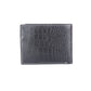 Black Croco Effect Bifold RFID Protected Genuine Leather Wallet - Chiti