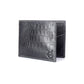 Black Croco Effect Bifold RFID Protected Genuine Leather Wallet - Chiti