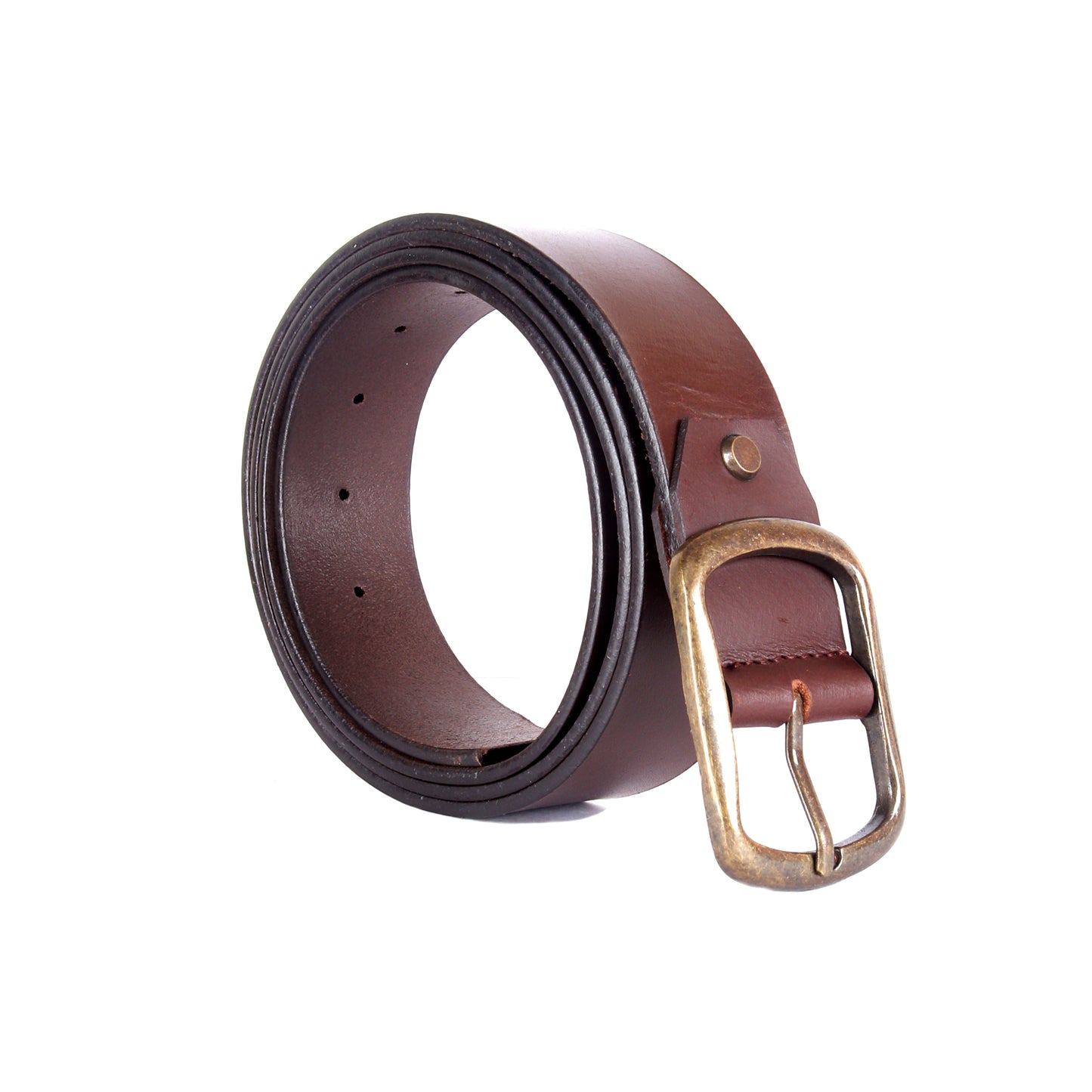Retro Charm Brown Leather Belt - Chiti