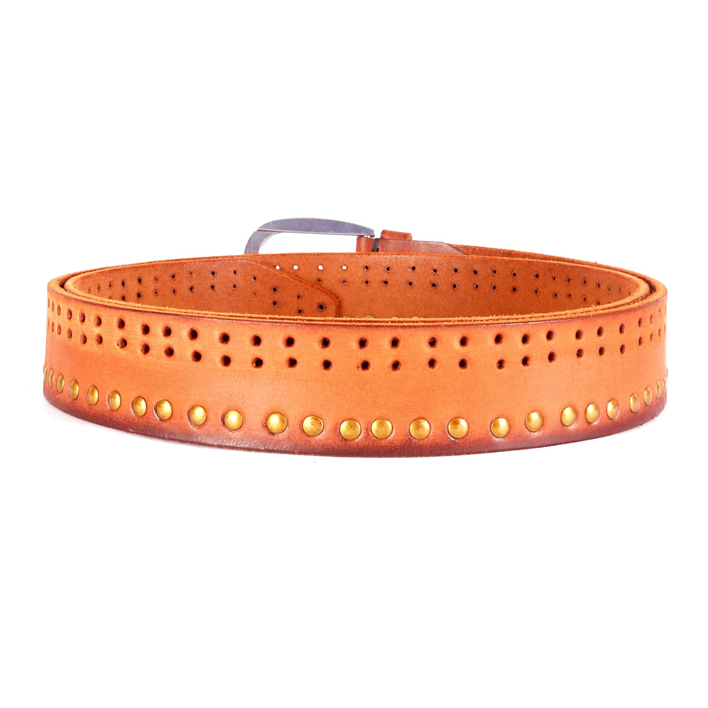 Bronze Starlet: Metallic-Studded Tan Brown Belt