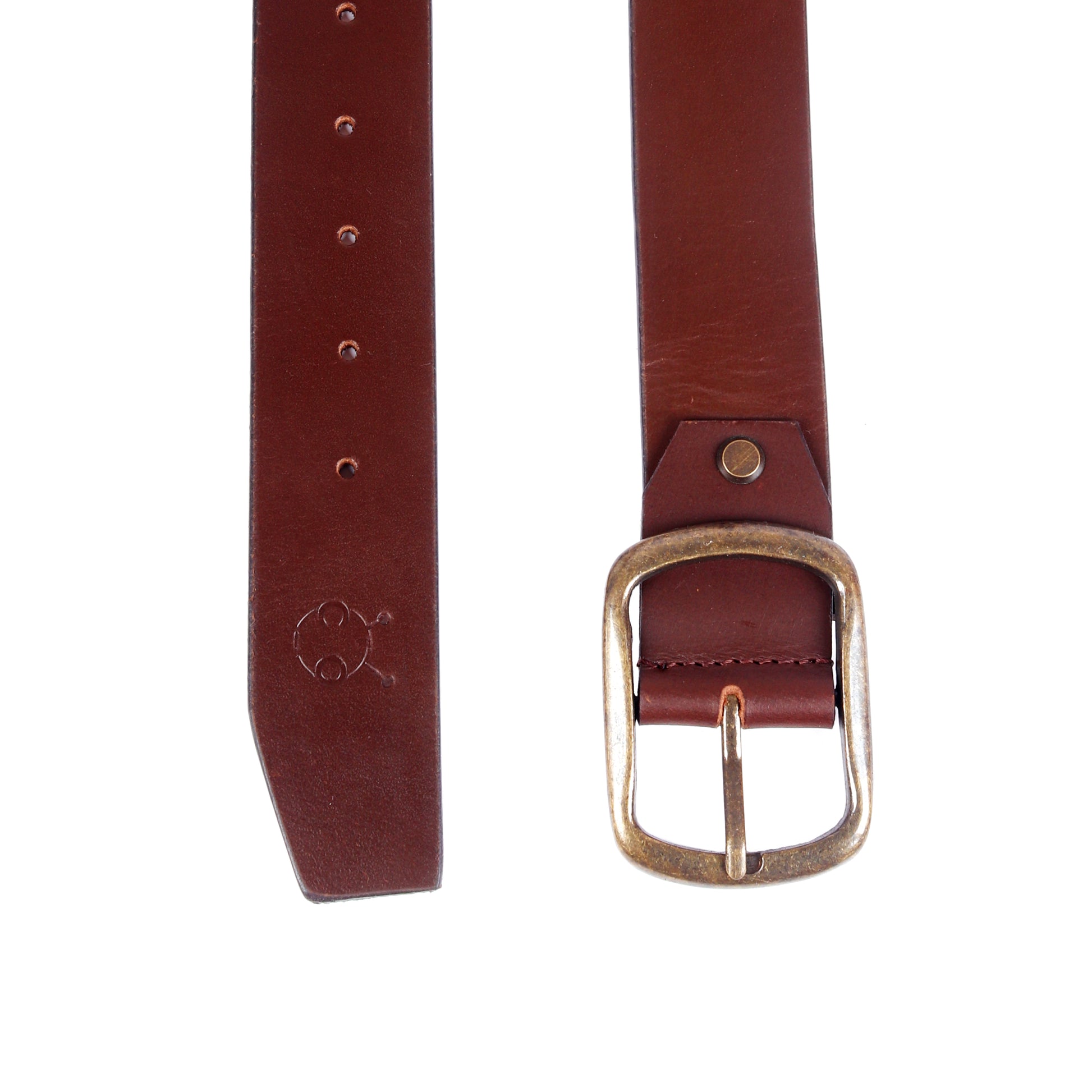 Retro Charm Brown Leather Belt - Chiti