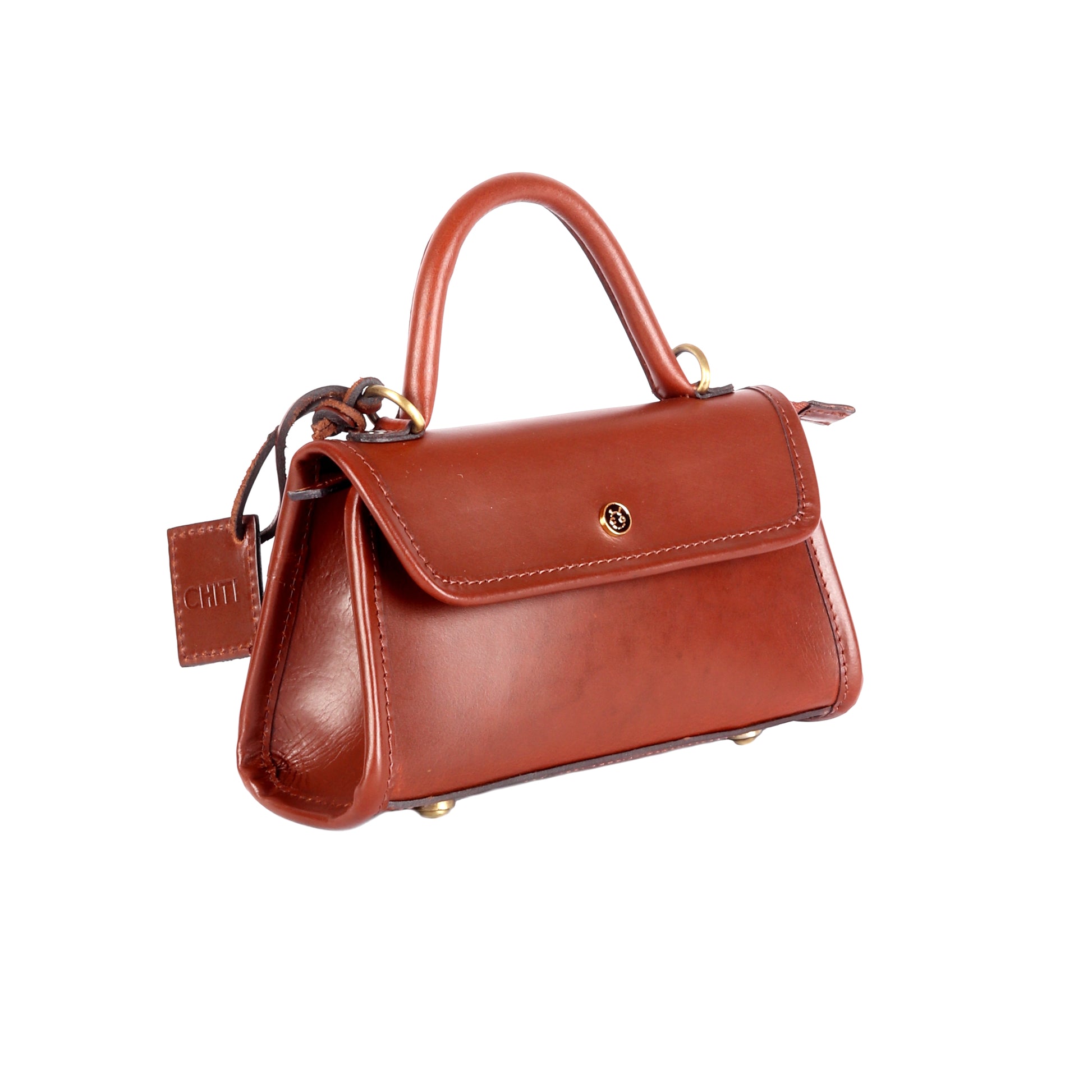 Phobos Small Brown Leather Satchel - Chiti