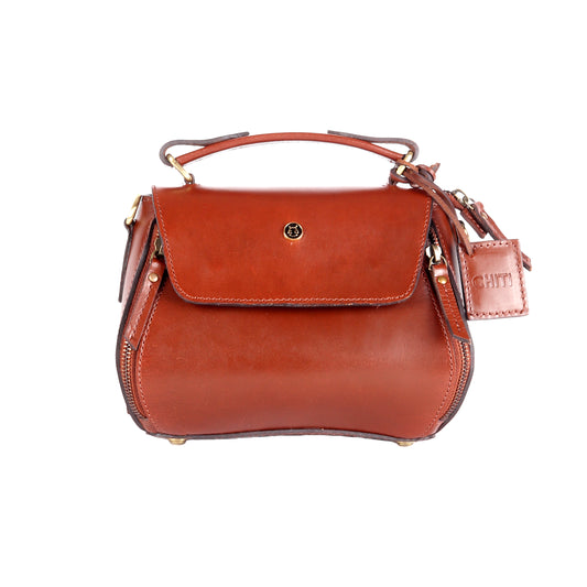 Deimos Premium Brown Leather Satchel - Chiti