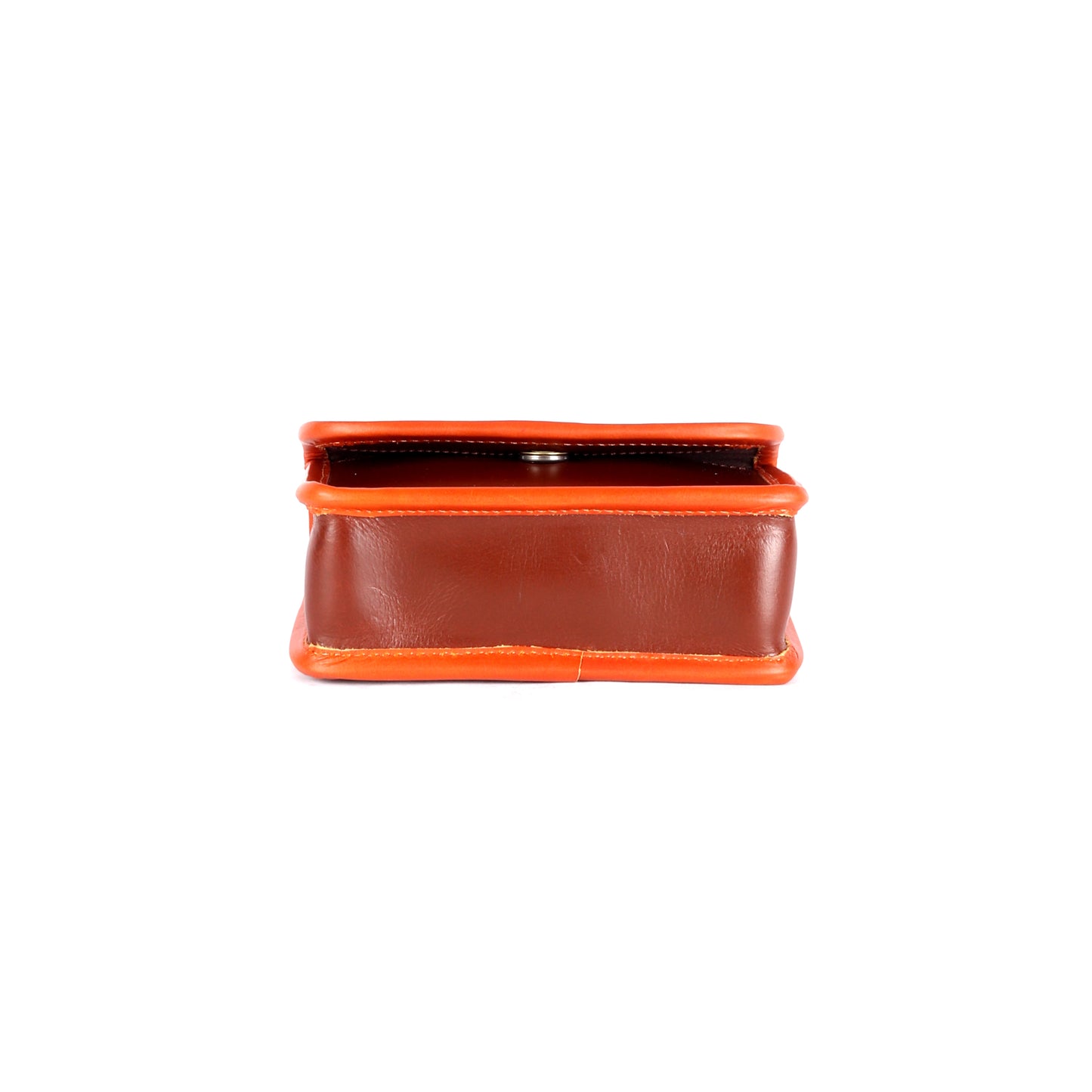 Bello Premium Brown and Orange Leather Satchel - Chiti