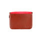 Triton Brown Leather Satchel with Hair-On Red Flap - Chiti