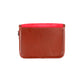 Triton Brown Leather Satchel with Hair-On Red Flap