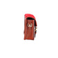 Triton Brown Leather Satchel with Hair-On Red Flap