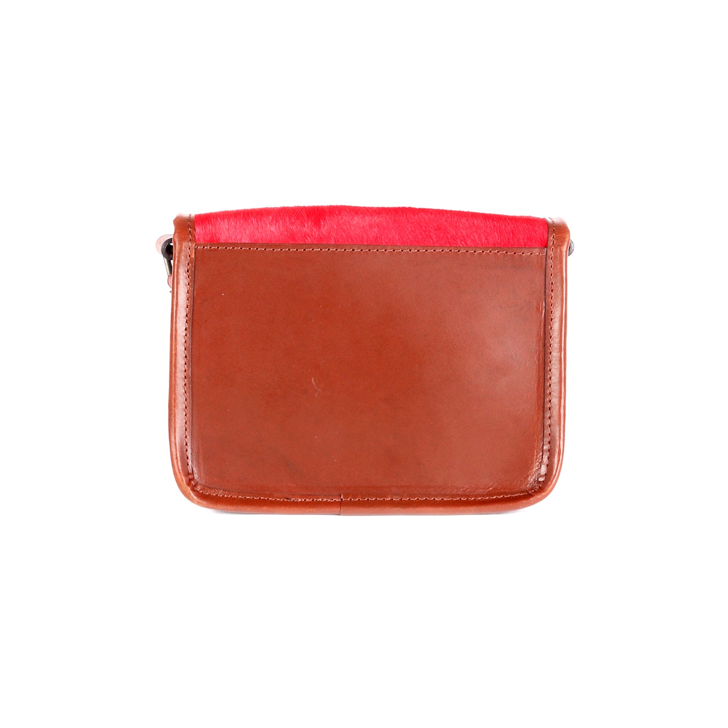 Martian Red Hair-On Leather Satchel