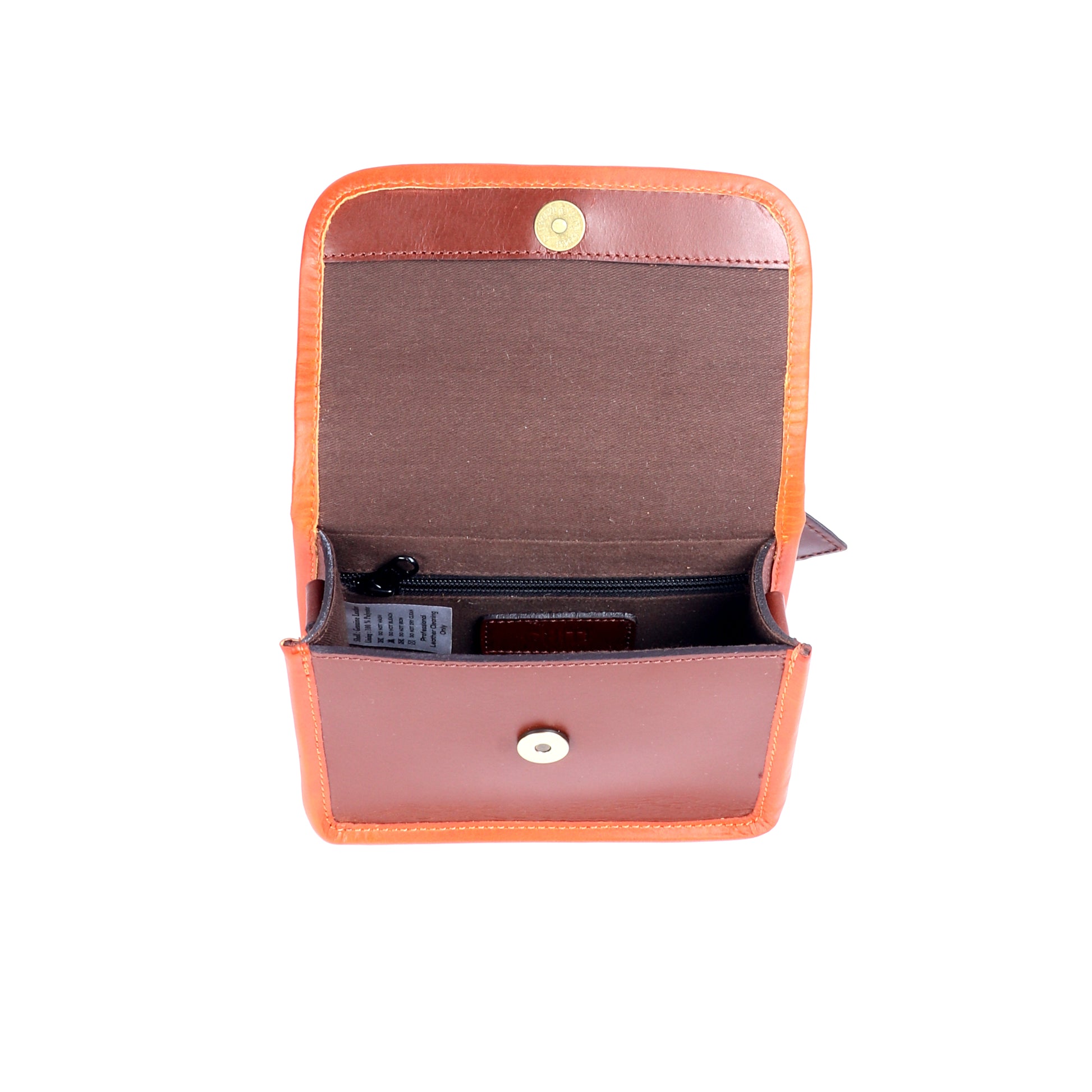 Bello Premium Brown and Orange Leather Satchel - Chiti