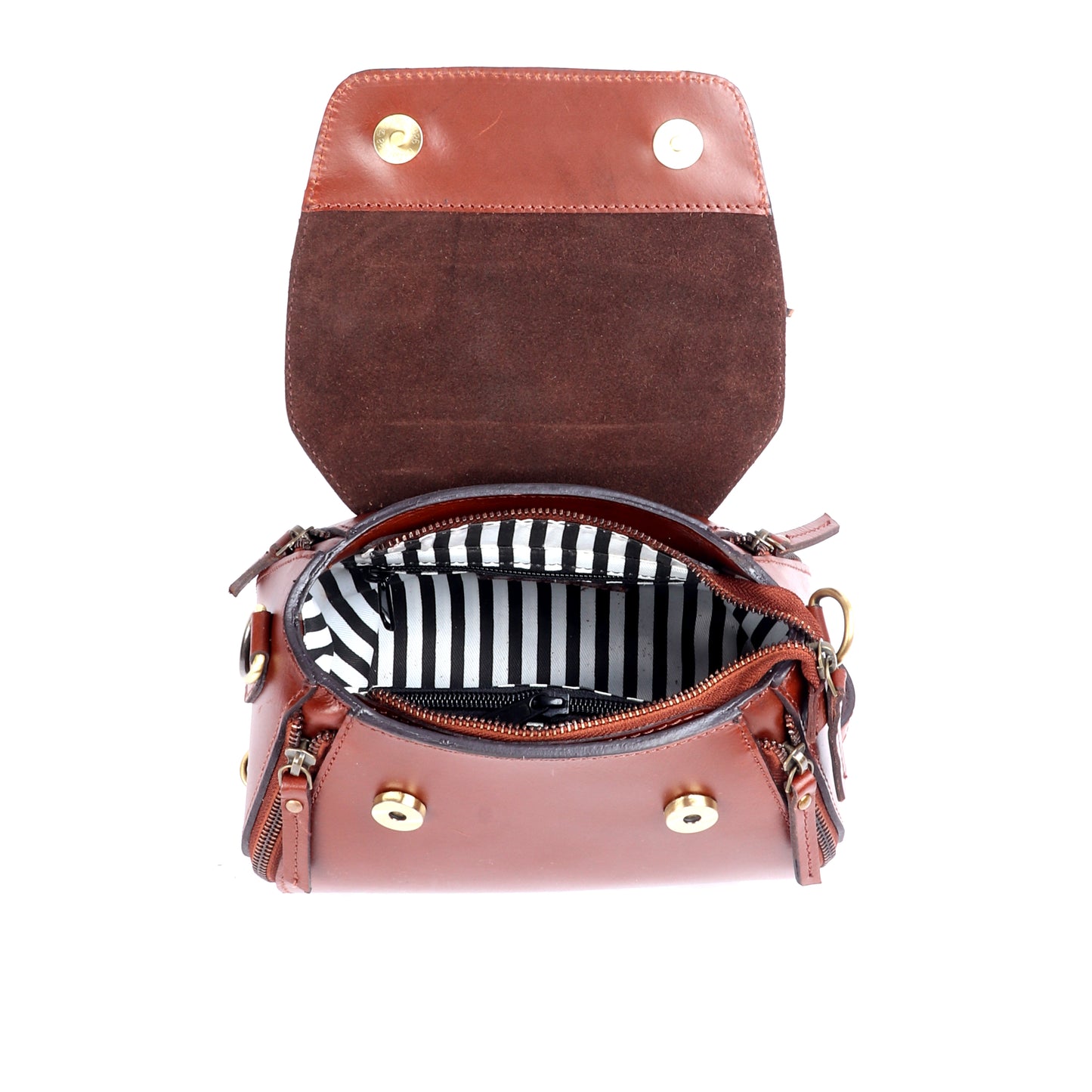 Deimos Premium Brown Leather Satchel - Chiti