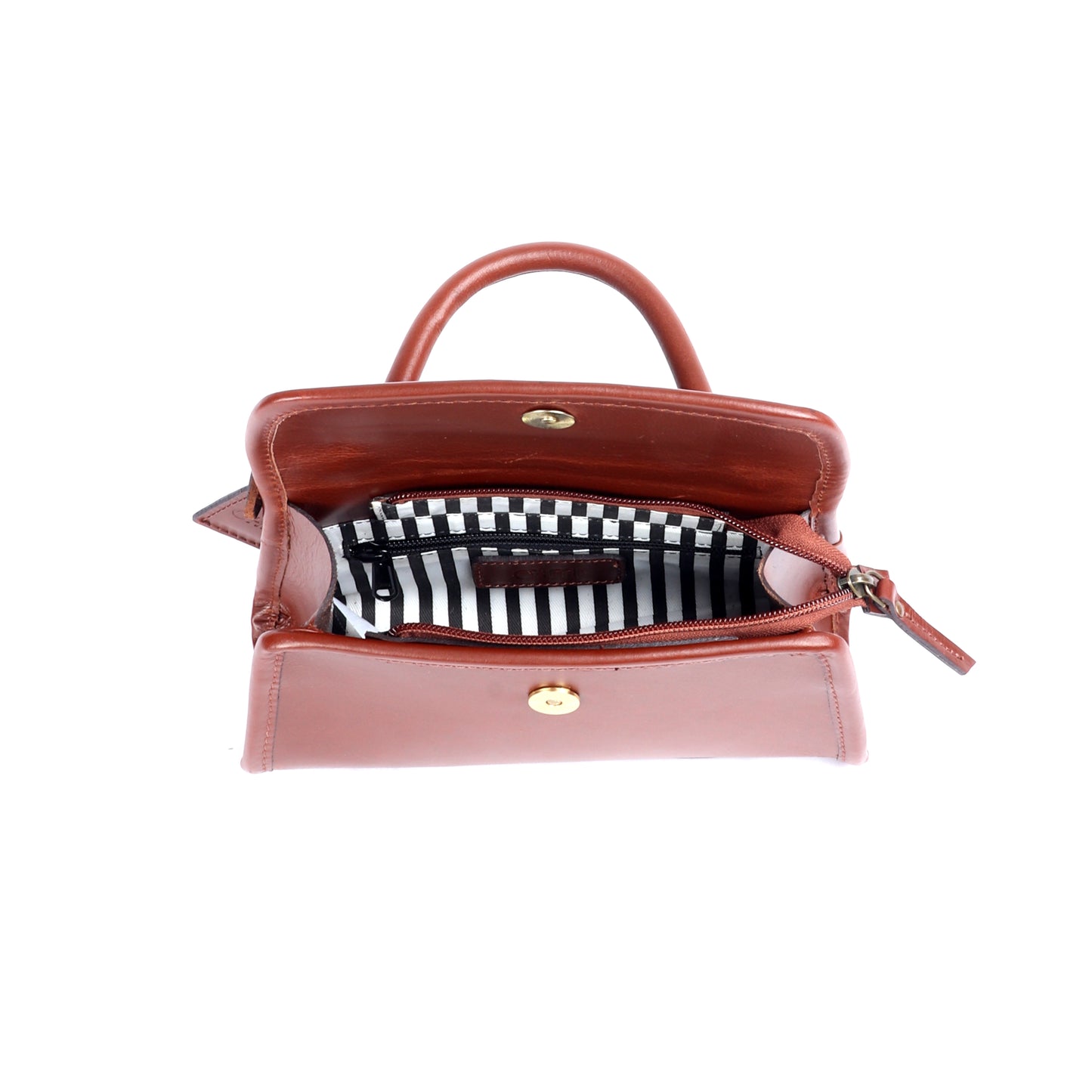 Phobos Small Brown Leather Satchel - Chiti