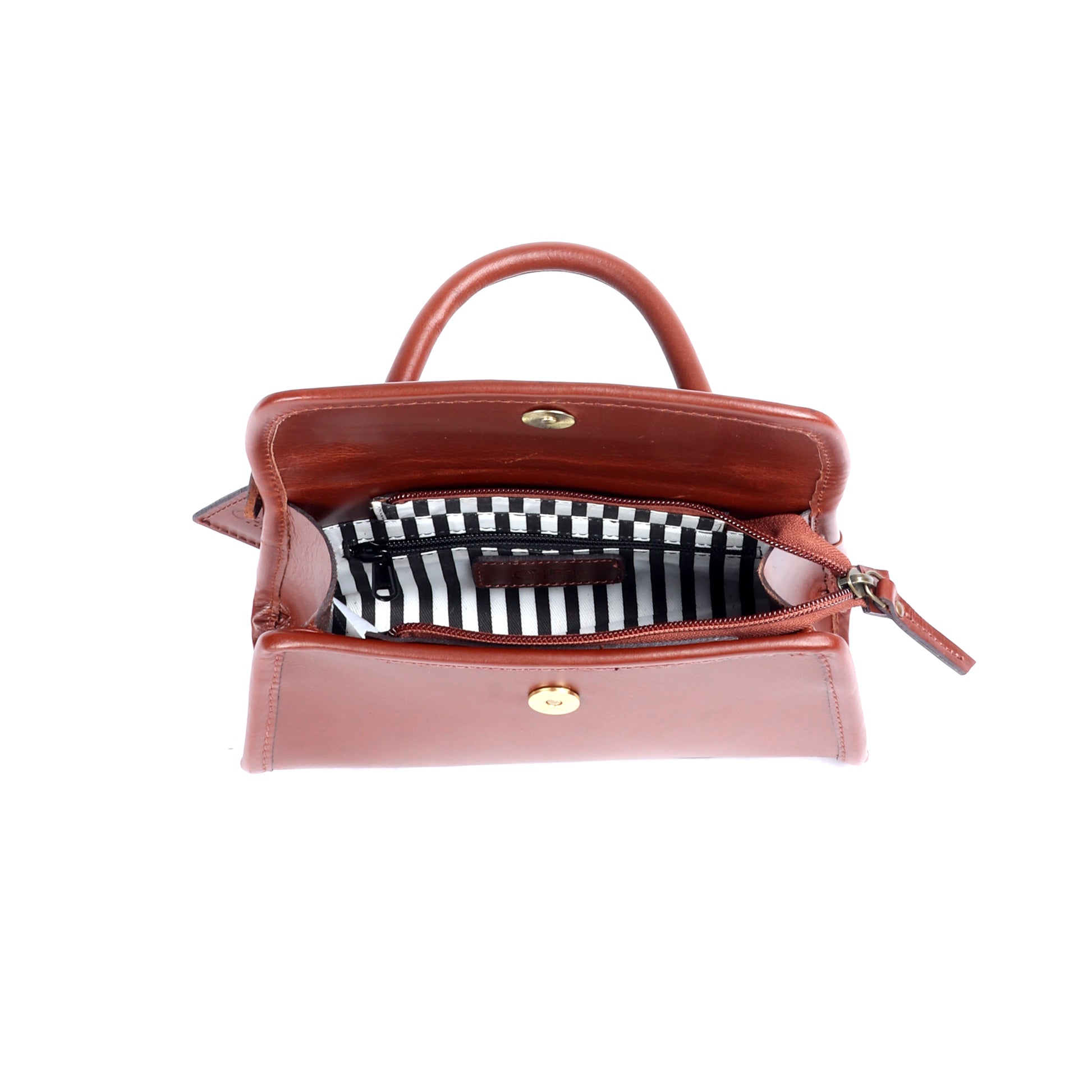 Phobos Small Brown Leather Satchel - Chiti