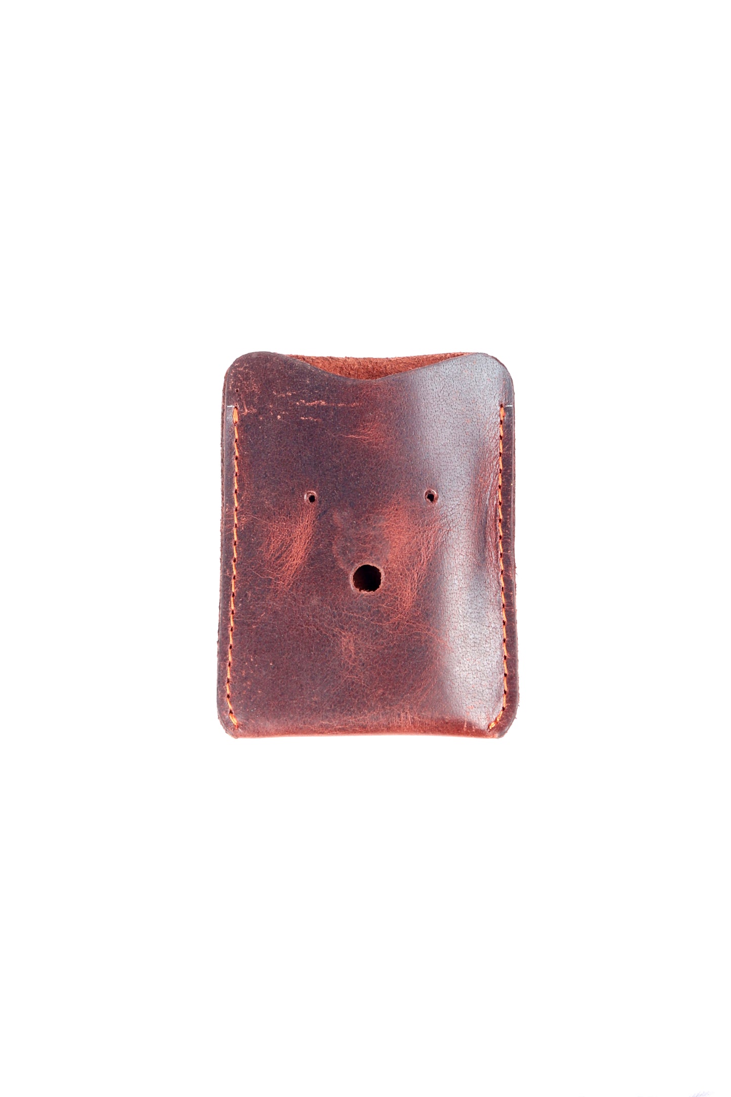 Burgundy Leather Card Holder - Chiti