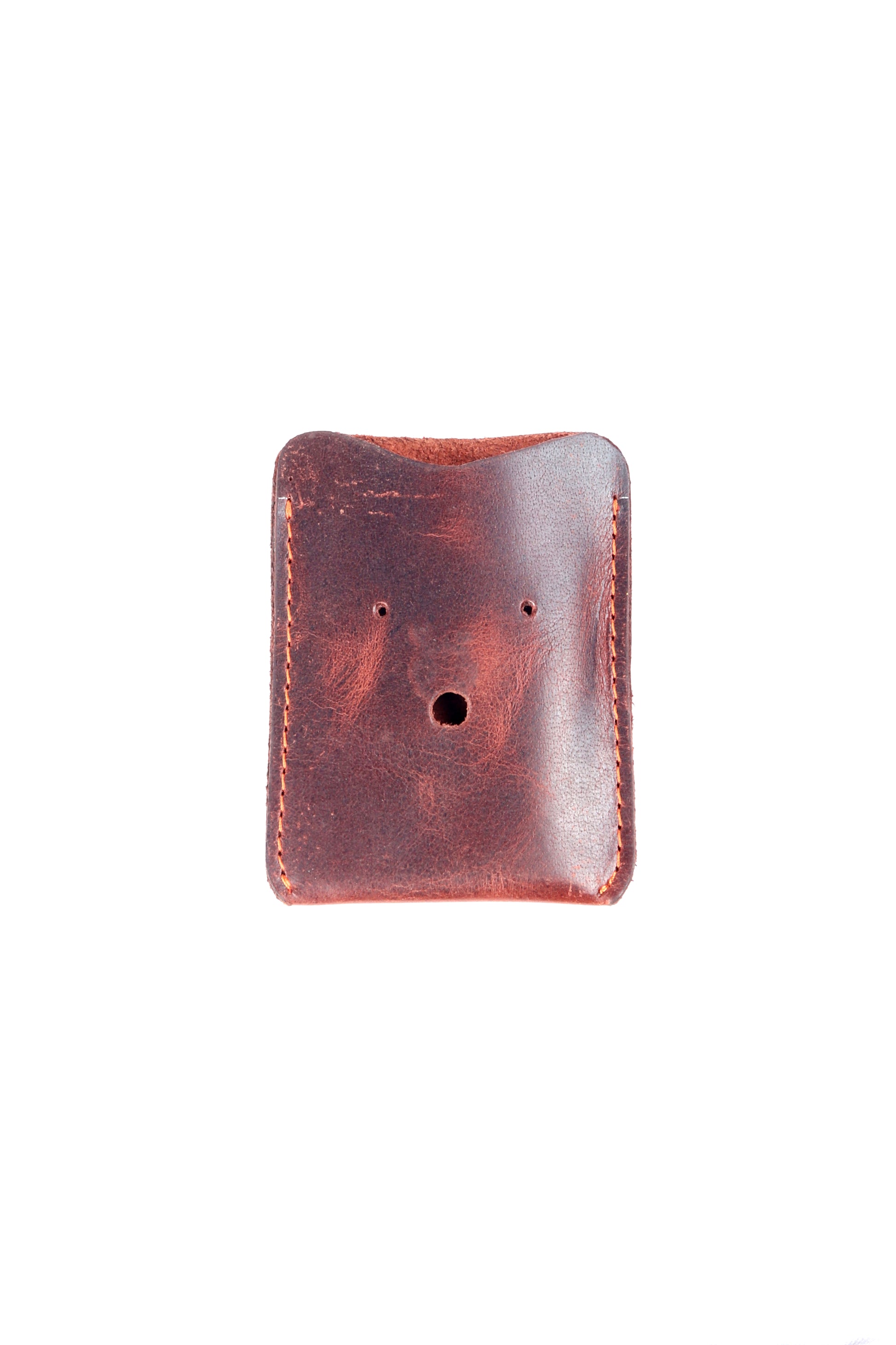 Burgundy Leather Card Holder - Chiti
