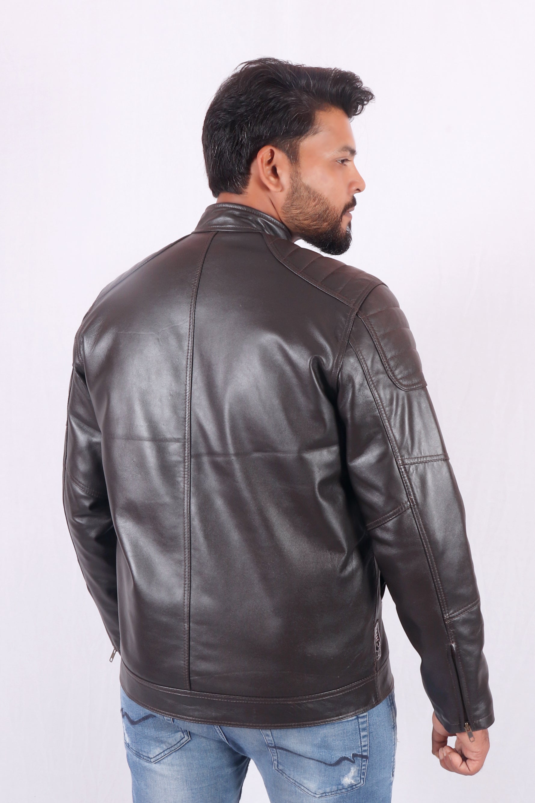 Vogue Vista Men's Brown Leather Jacket - Chiti
