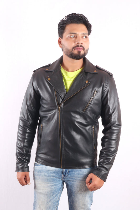 Maverick Moto Black Leather Jacket - Chiti
