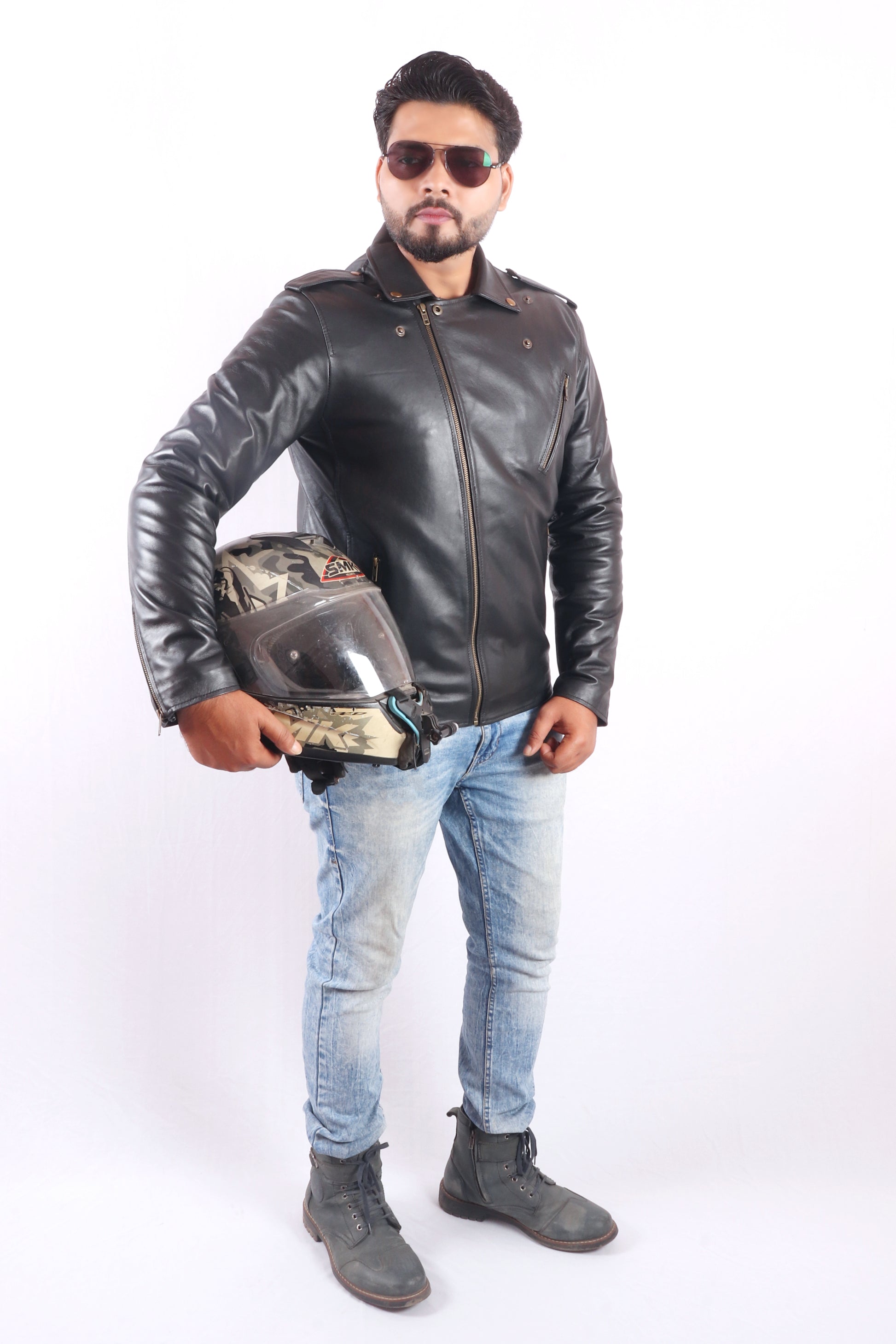 Maverick Moto Black Leather Jacket - Chiti