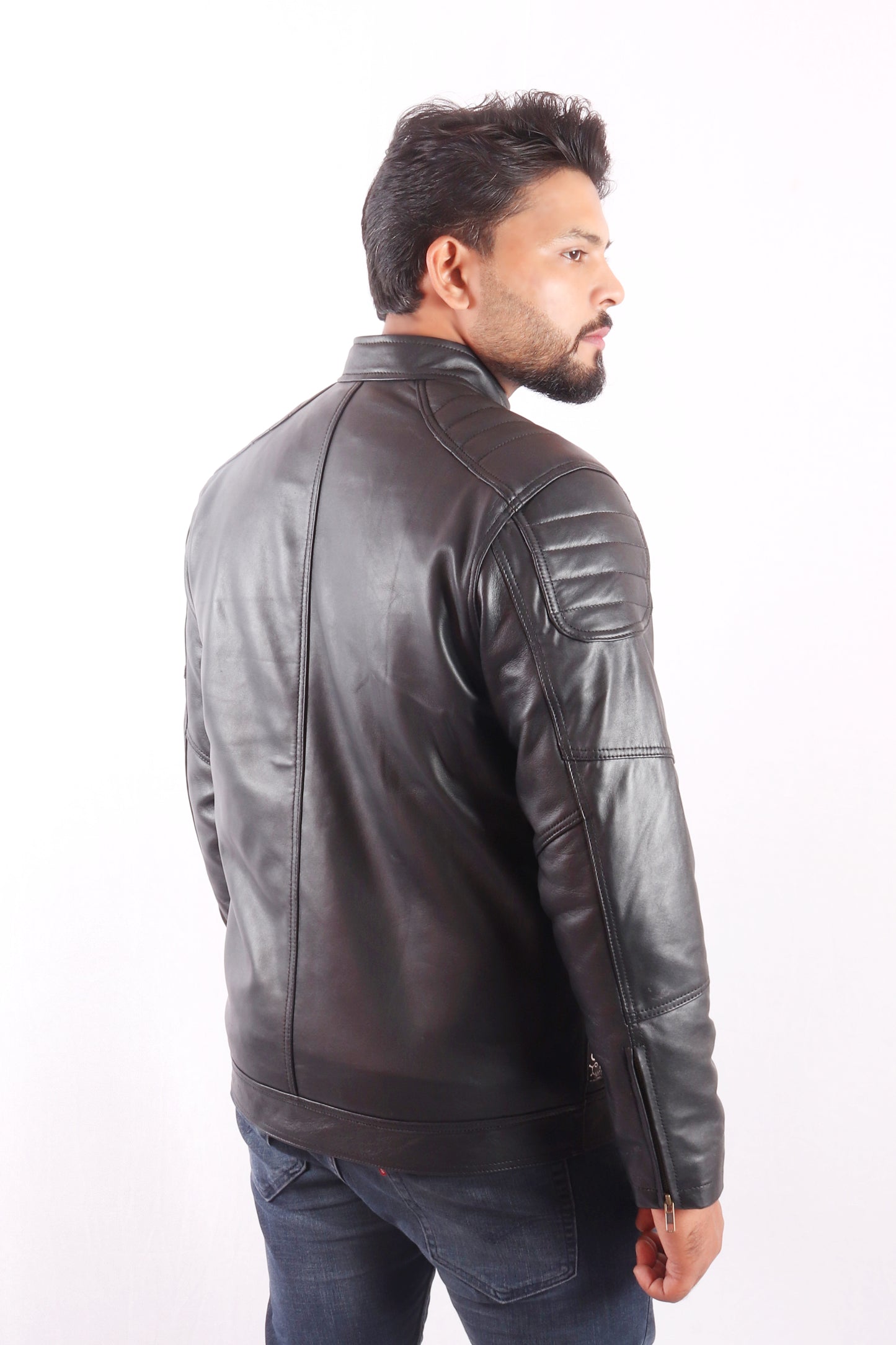 Vogue Vista Men's Black Leather Jacket - Chiti