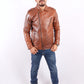 Maverick Moto Tan Brown Leather Jacket