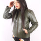 Ember Enigma Olive Green Leather Jacket