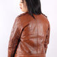 Midnight Racer Femme Tan Brown Leather Jacket