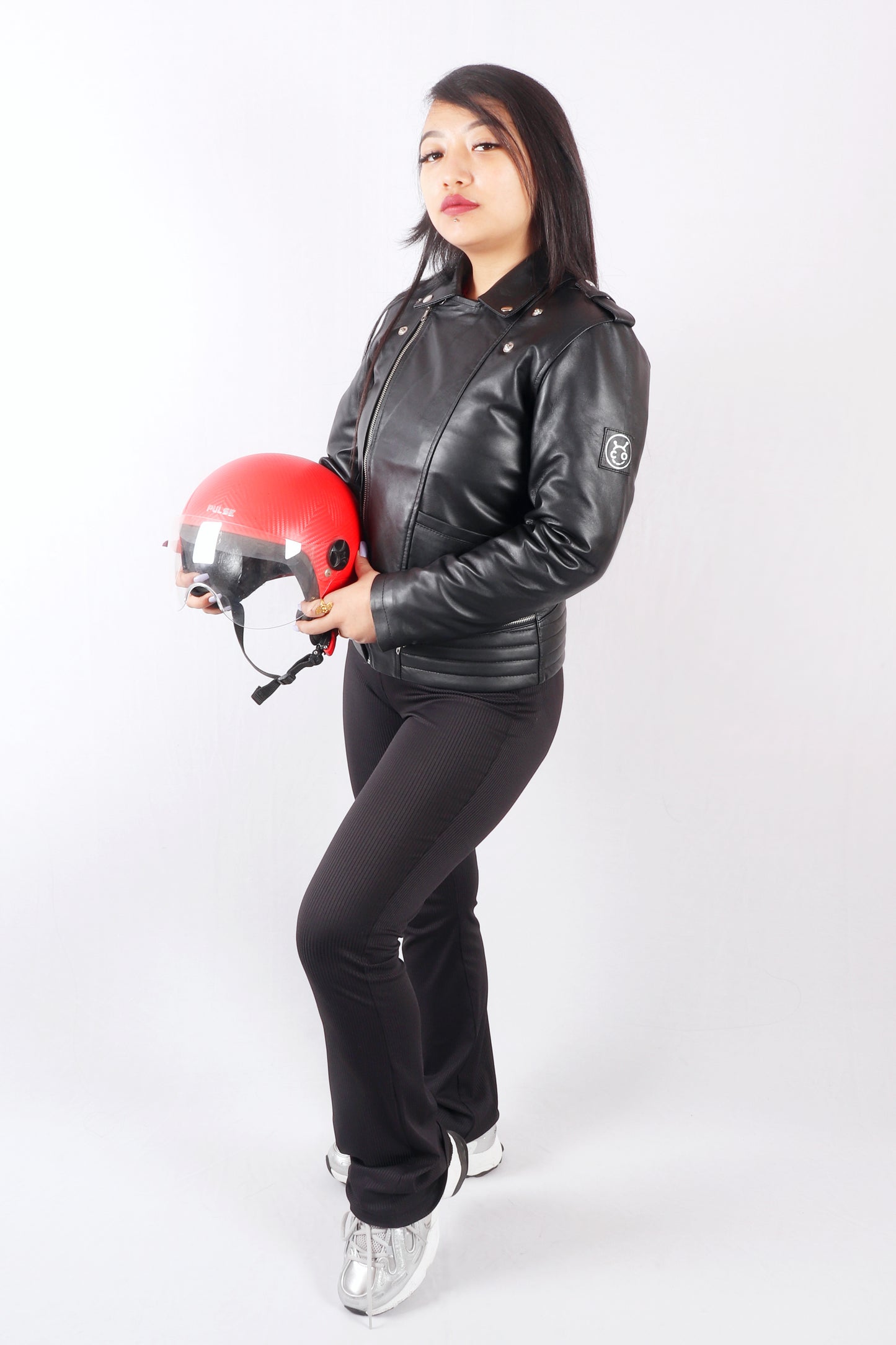 Midnight Racer Femme Black Leather Jacket - Chiti